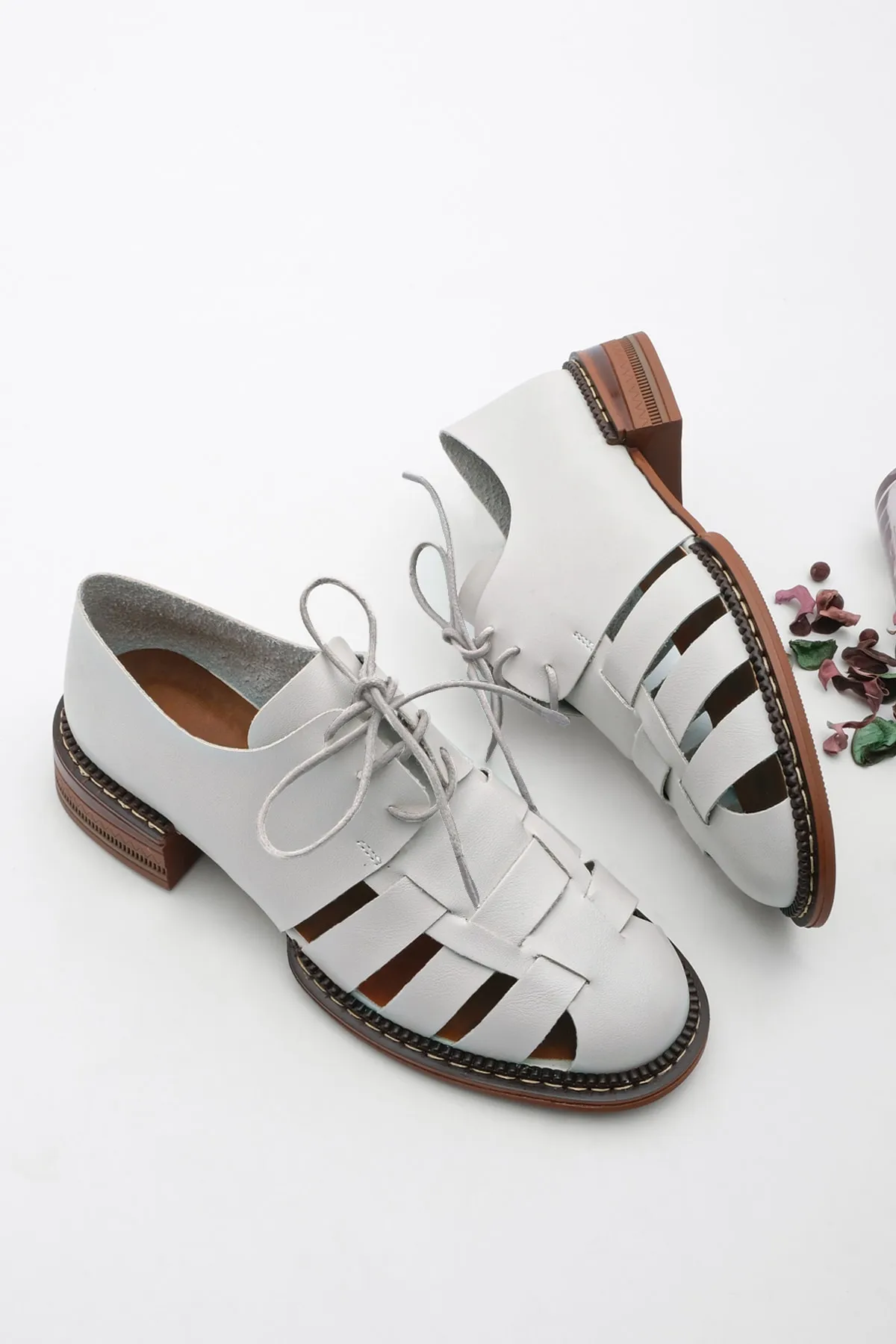 Marjin  Damen Oxford-Schuhe Low-Cut-Freizeitschuhe Fice grau
