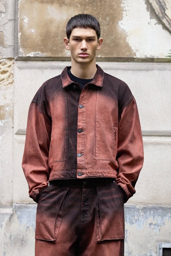 Kastige Denim Harrington-Jacke
