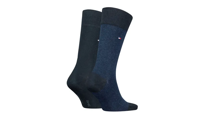 TOMMY HILFIGER Herren Socken Birdseye 2er Pack Darknavy