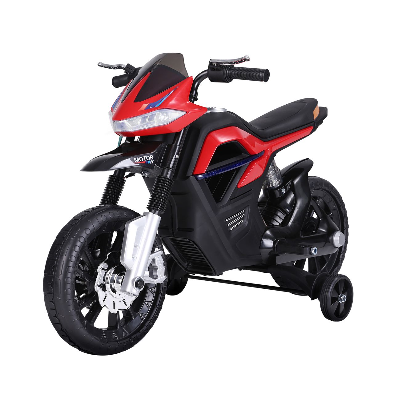HOMCOM Kindermotorrad Kinder-Elektromotorrad Elektro-Motorrad für Kinder 3-6 Jahren Licht Musik MP3 Elektrofahrzeug mit Stützrädern maximal 3 km/h Metall   Kunststoff Blau 105 x 52,3 x 62,3 cm
