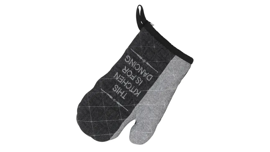 kela Topfhandschuh Gianna This Kitchen is for Dancing 28 x 18 cm grau