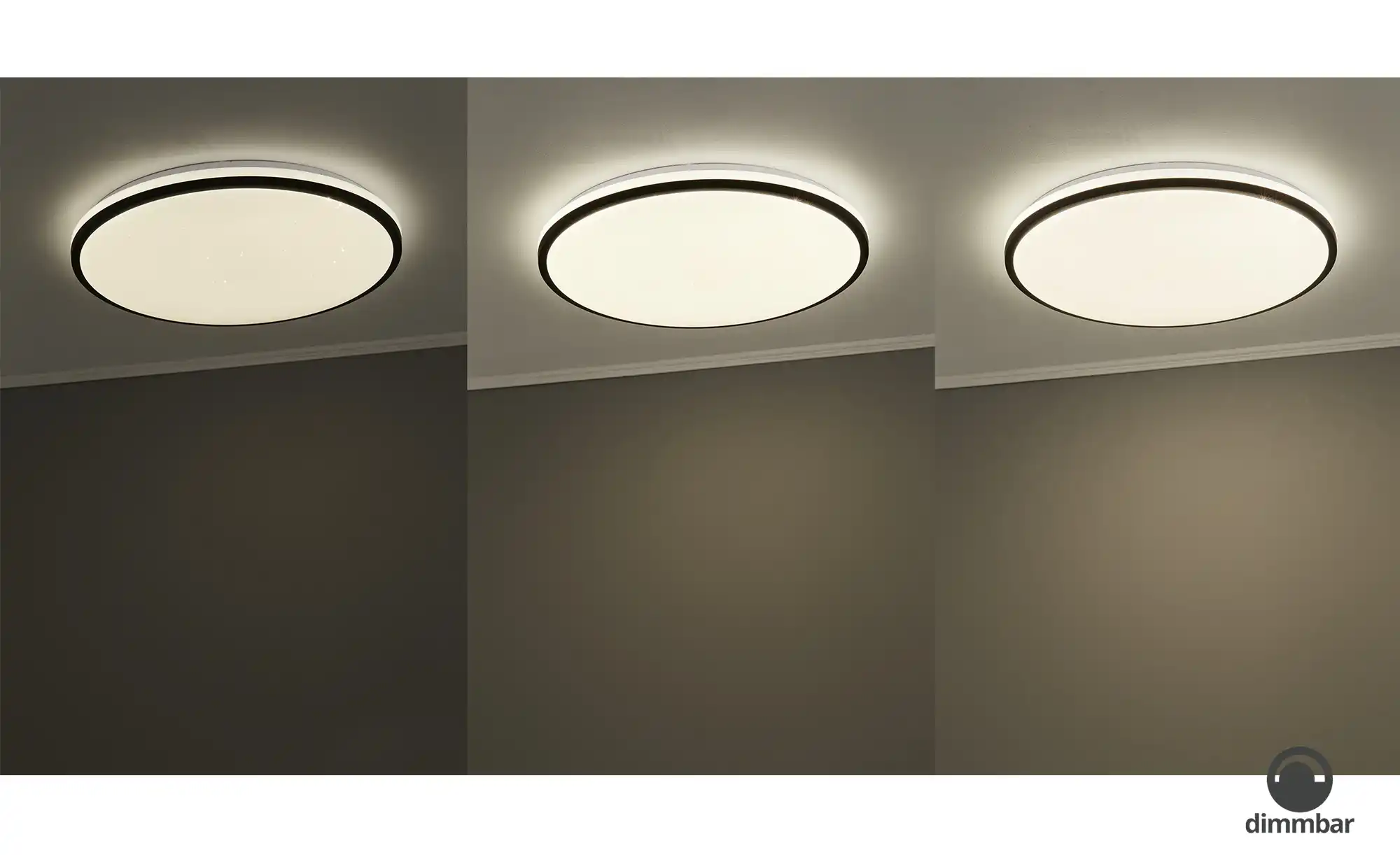 KHG LED-Deckenleuchte, schwarz mit Fernbedienung `groß`