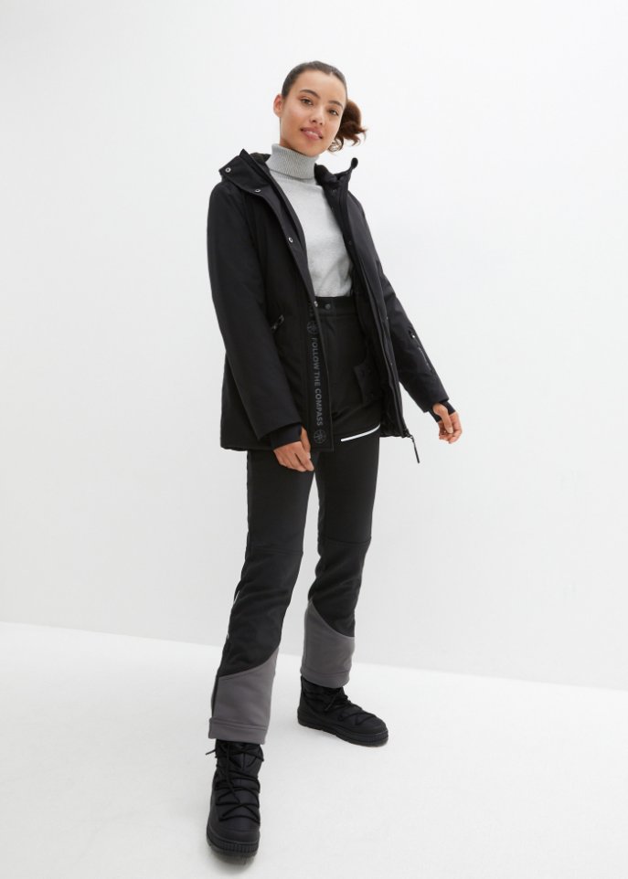 Wasserabweisende Funktionshose aus Softshell mit Stretch, gerade geschnitten