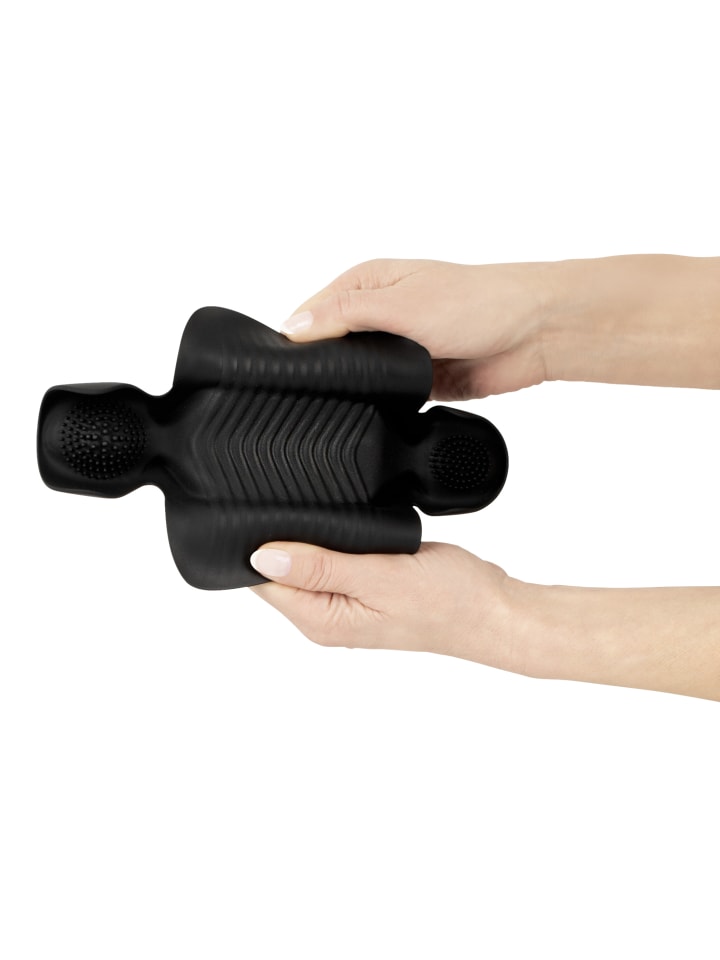 Rebel Masturbator mit Vibration Penis Trainer with 3 Point Stimulation in schwarz günstig kaufen 22 cm