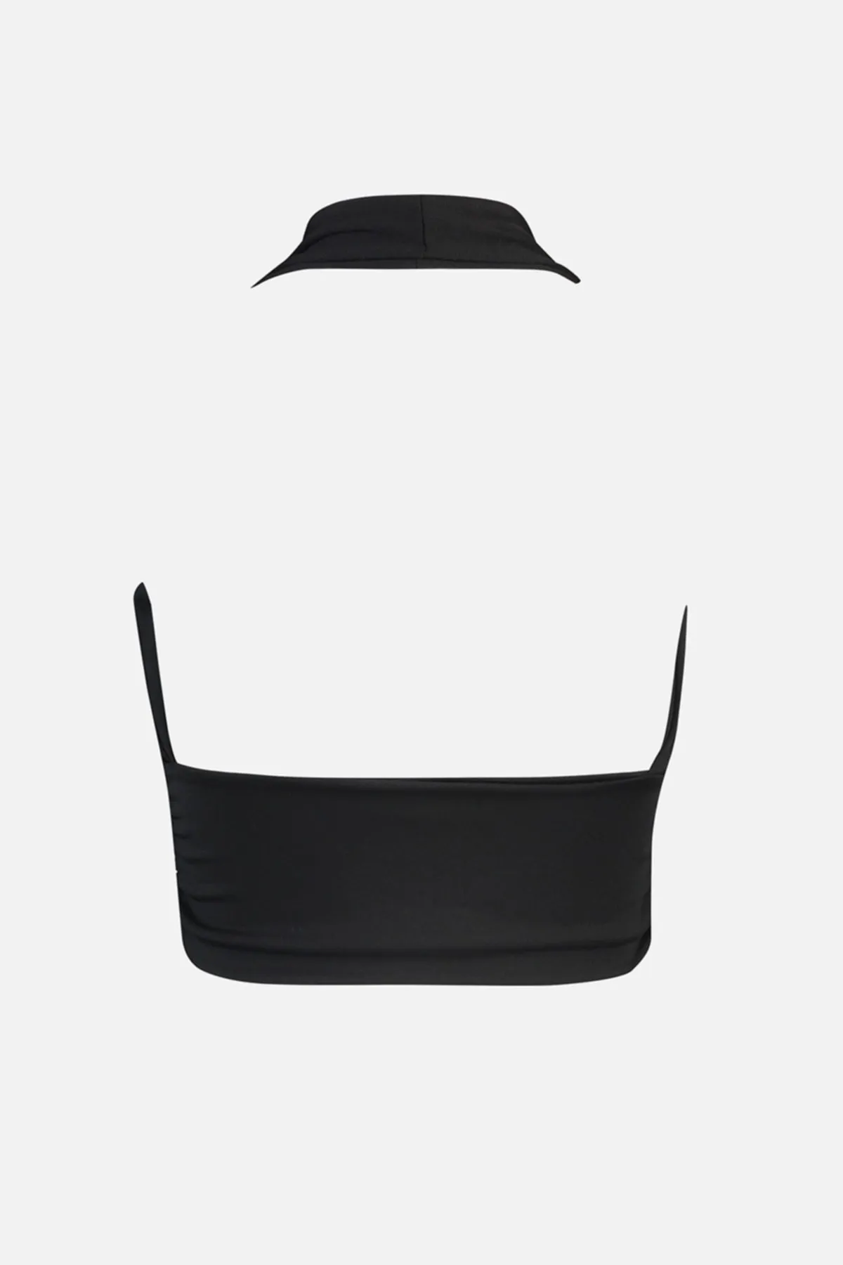 Trendyol Collection  Schwarze, taillierte, kurze Strickbluse mit Neckholder TWOSS22BZ0544