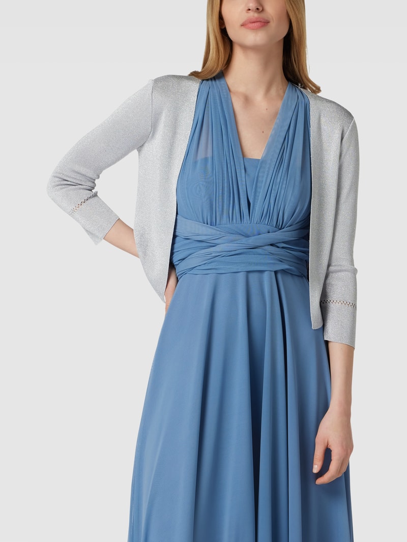 Cocktailjacke mit Effektgarn in silber