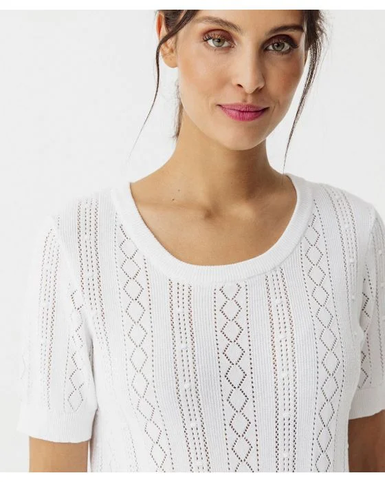Pull ajouré manches courtes