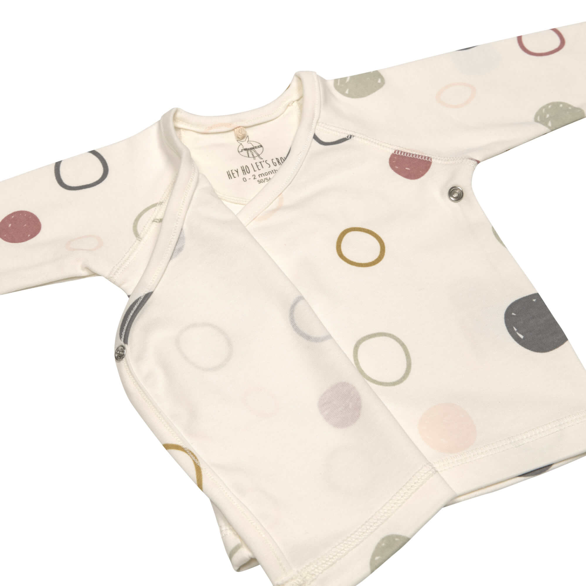 Baby Wickelshirt - Bio Baumwolle, Circles, Weiß