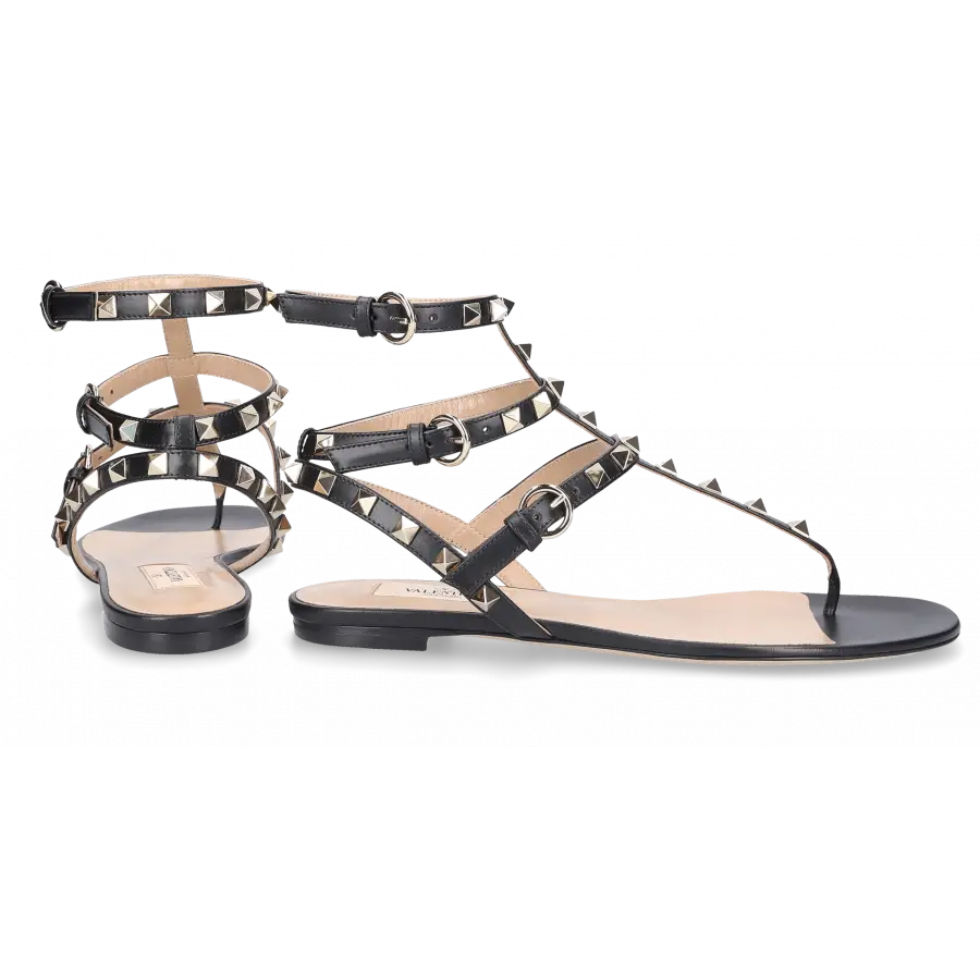 Valentino Garavani - Sandalen ROCKSTUD Kalbsleder - schwarz