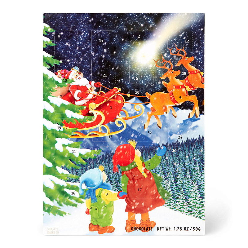 Adventskalender 50 g, med sjokolade
