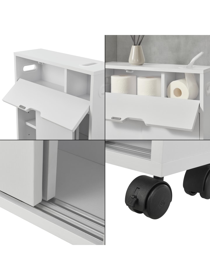 en.casa Badezimmerschrank Kempele in Weiß (H)67cm (B)52cm (T)17cm günstig kaufen onesize