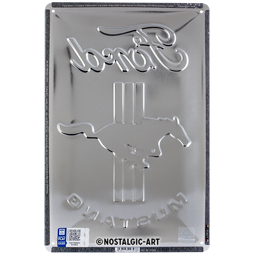Nostalgic Art Retro Blechschild 20x30cm, Motiv "Ford Mustang - Logo", 1 Stück - ATU