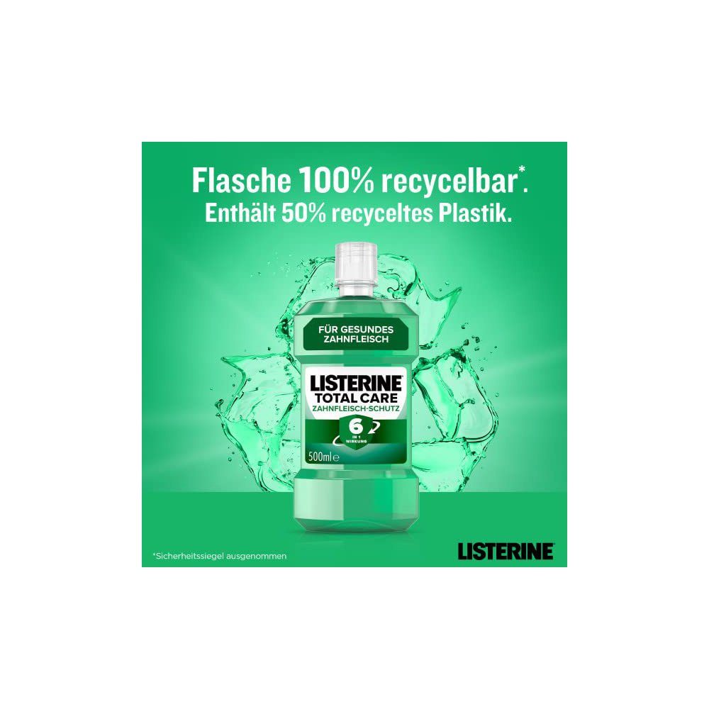 Listerine Mundwasser, Total Care Zahnfleisch-Schutz (500 ml), schützende Mundspülung