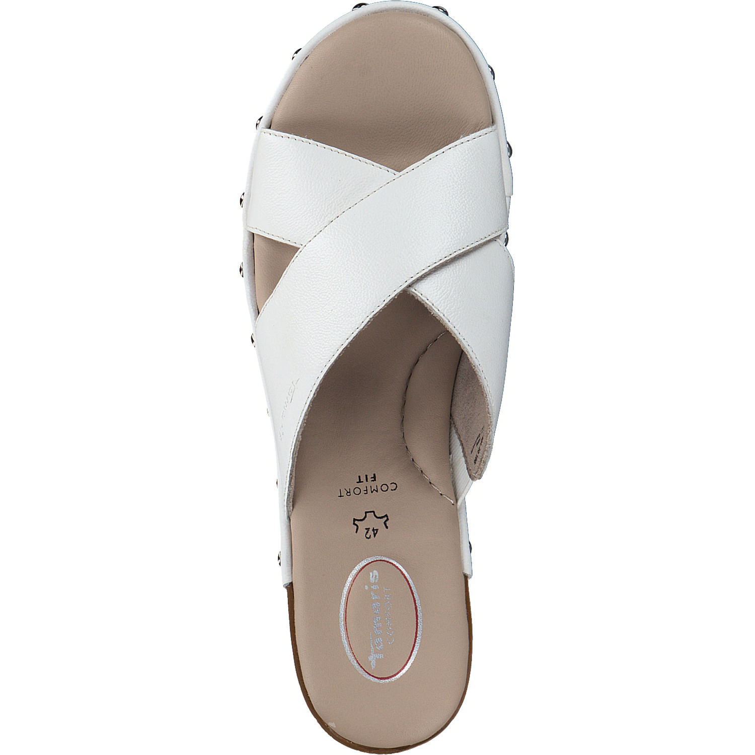 Jana Shoes 87301, Plateau-Pantoletten, Damen, white