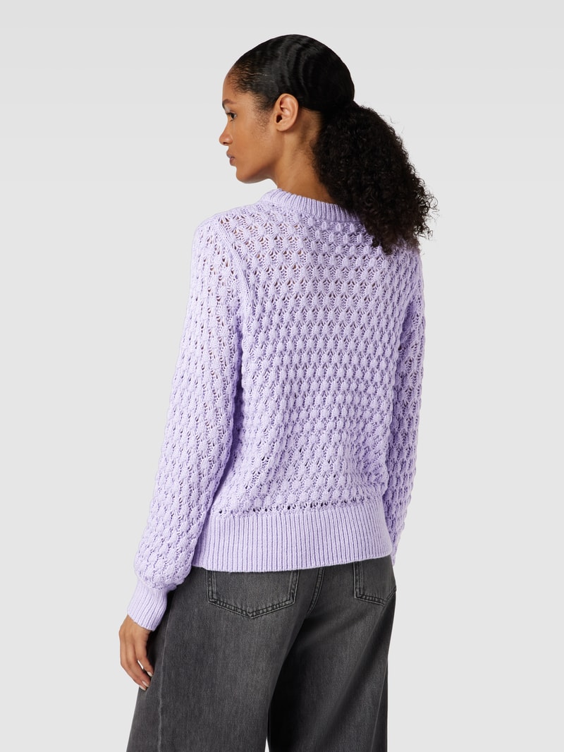 Strickpullover mit Grobstrick Modell 'Betias' in flieder meliert
