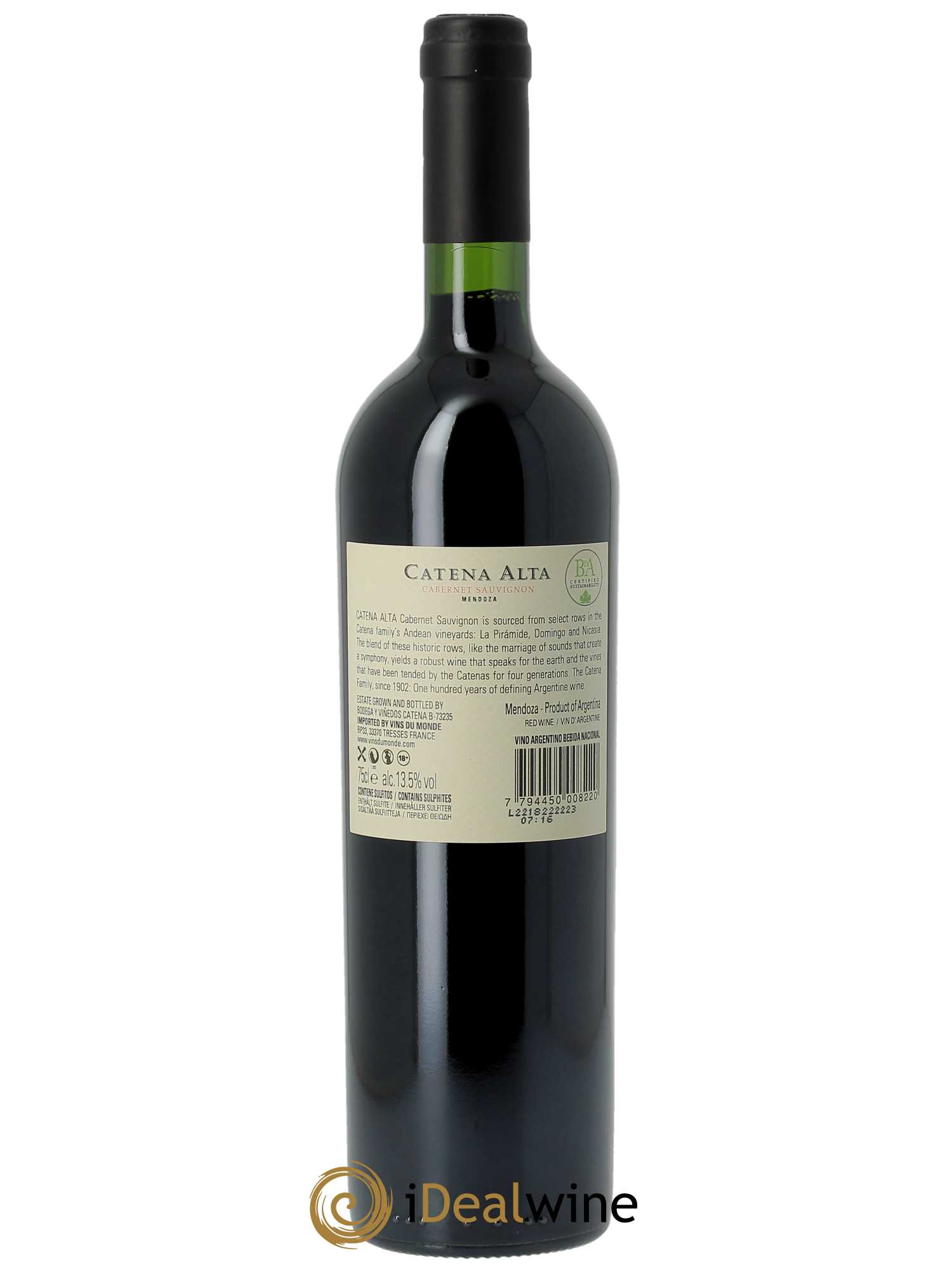 Mendoza Catena Zapata Cabernet Sauvignon Alta  2019 - Lot de 1 Bouteille