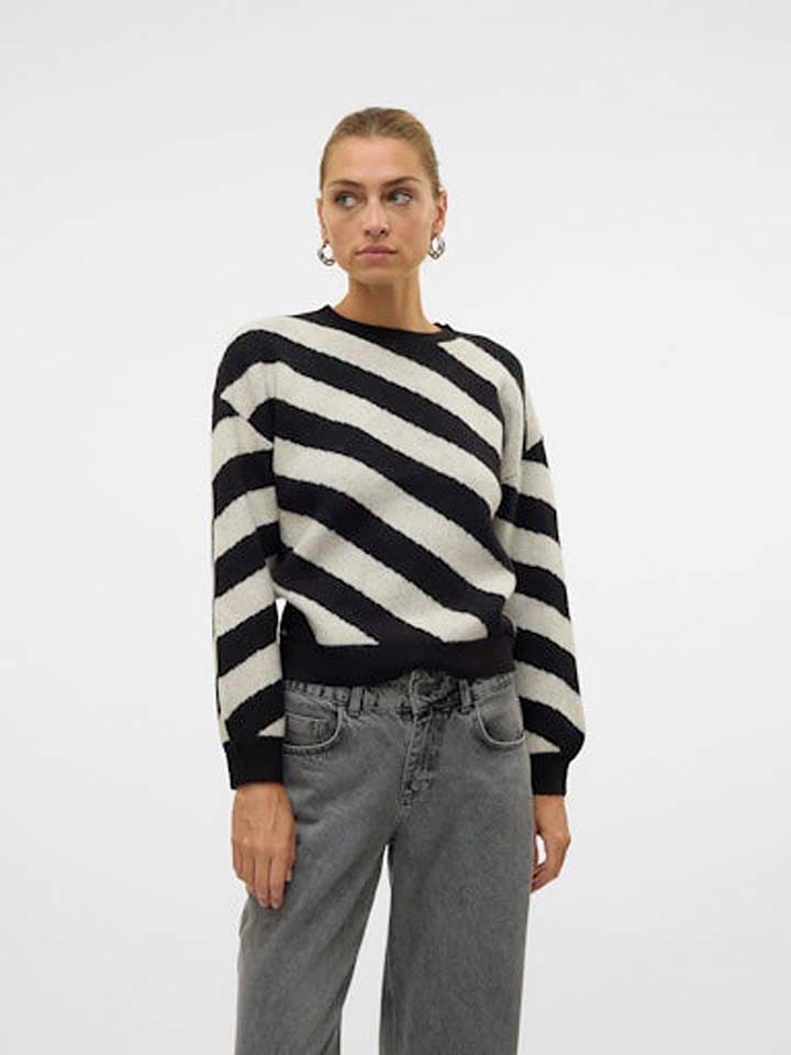 Vero Moda Pullover in Schwarz/ Weiß günstig kaufen