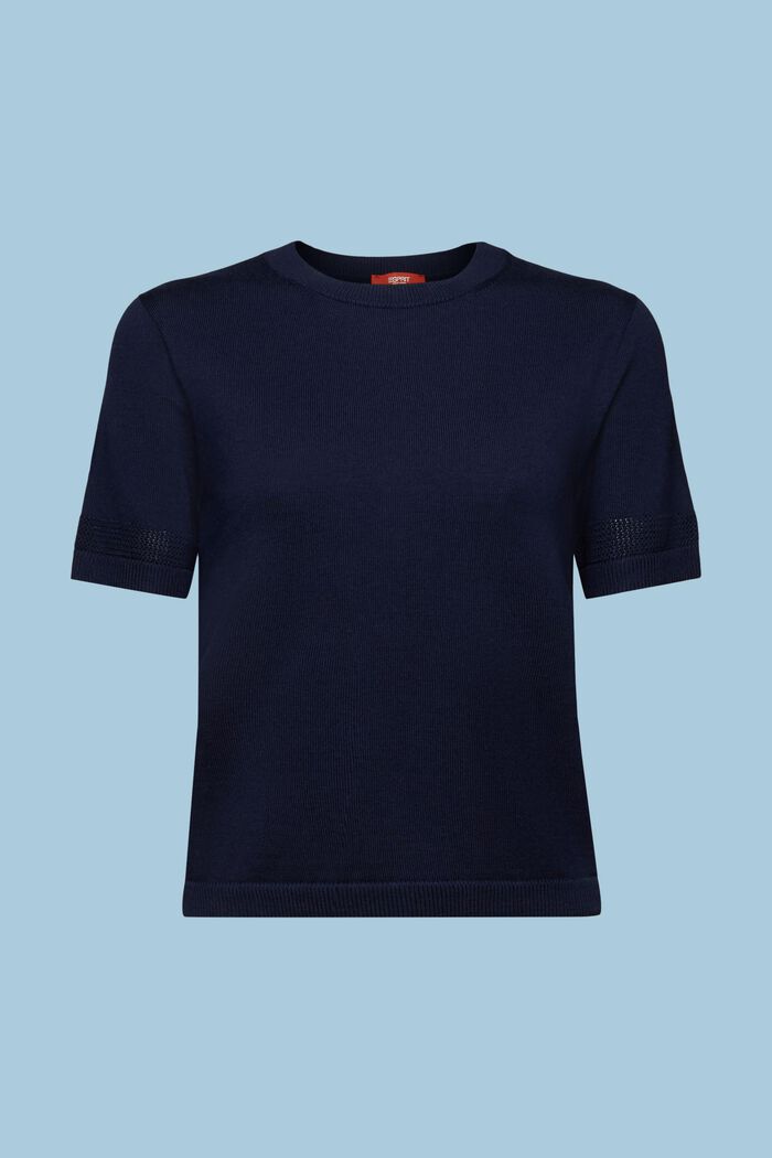 Kurzärmliger Wollpullover