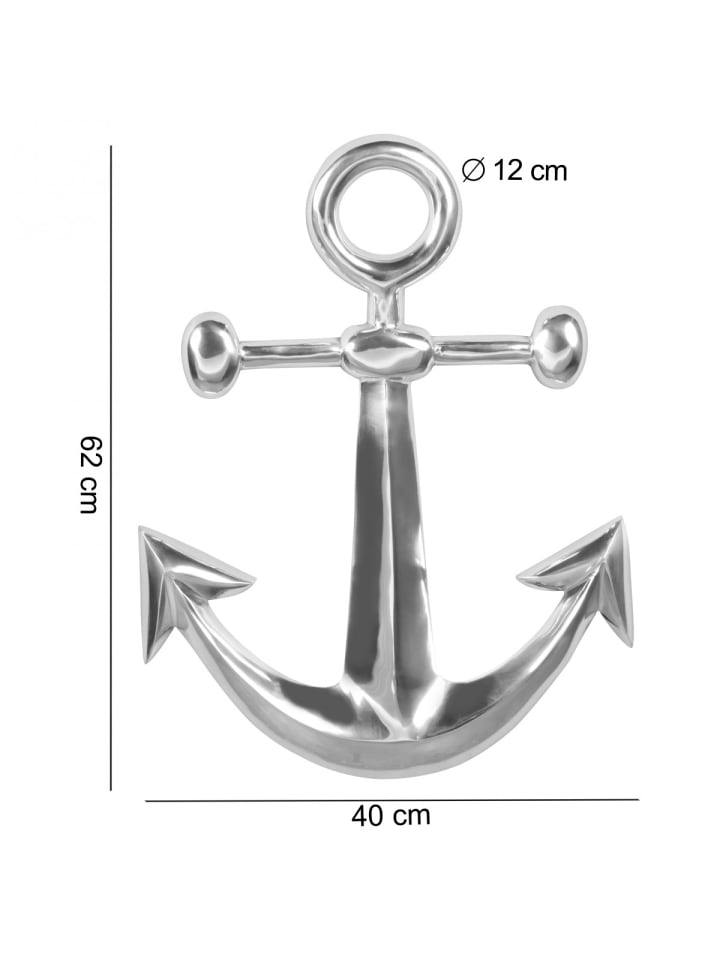 KADIMA DESIGN Dekofigur ANKER Aluminium Dekoration poliert 62 günstig kaufen onesize