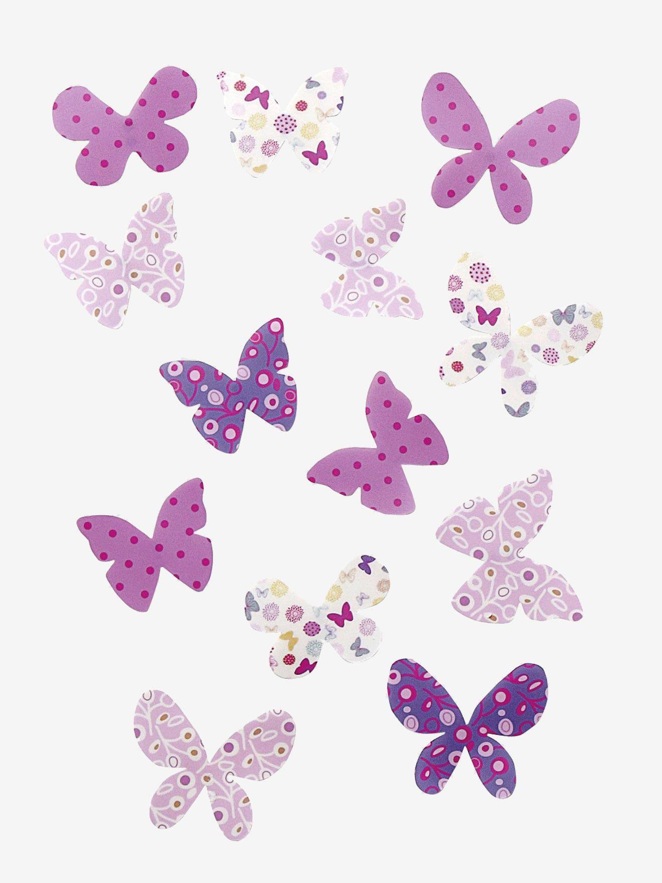 Lot de 14 papillons déco enfant multicolore
