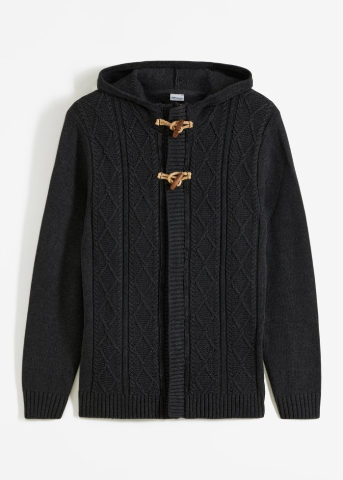 Strickjacke mit Zopfmuster