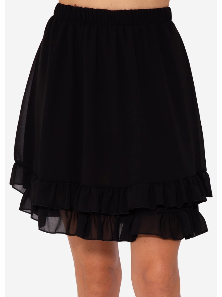 SASSYCLASSY Volants Rock mit Rüschen in schwarz günstig kaufen
