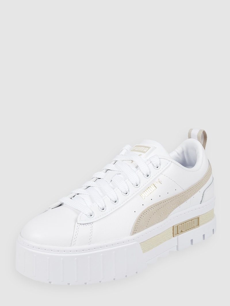 Sneaker mit Kontrastbesatz Modell 'Mayze' in weiß