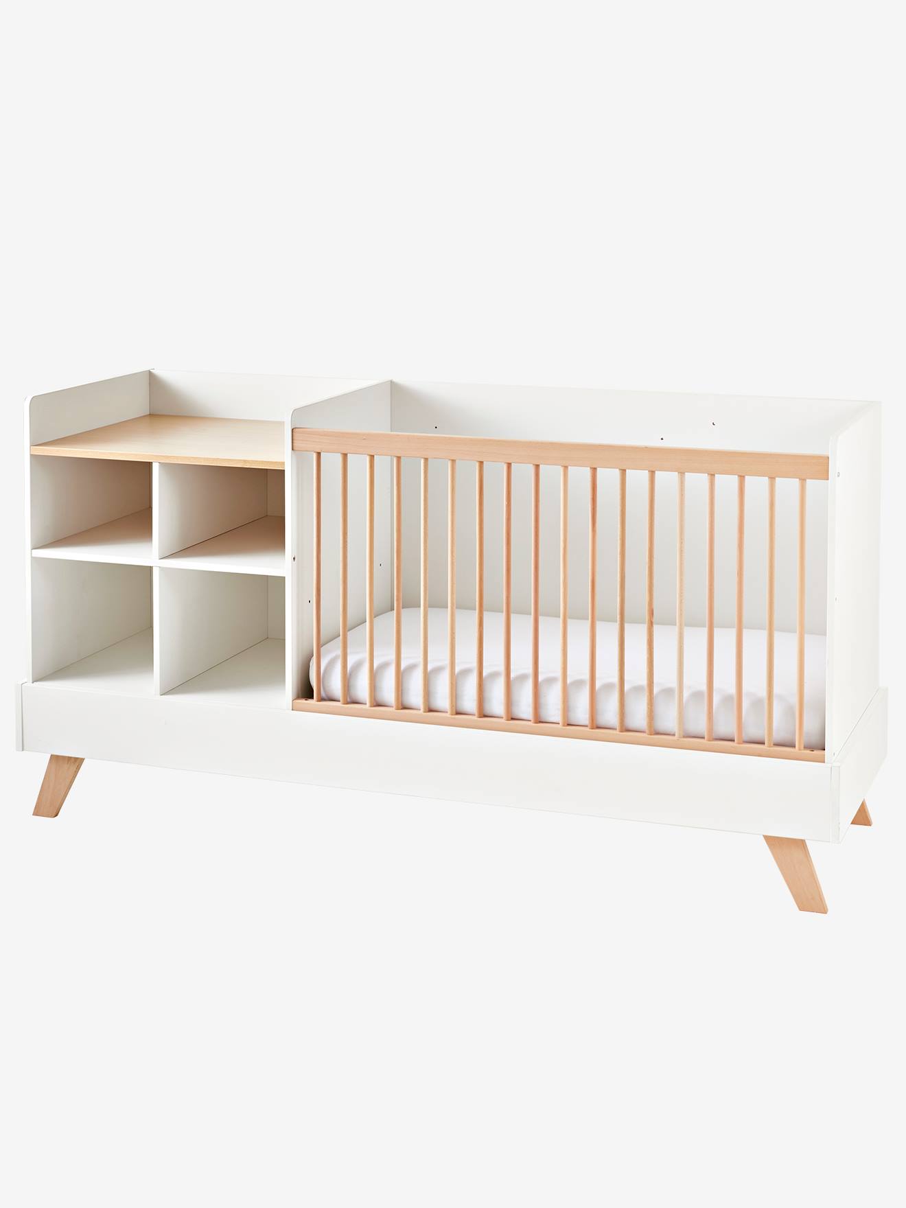 Vertbaudet Kinderzimmer 4-in-1-Kombibett COMBINID, mitwachsend - weiß/natur