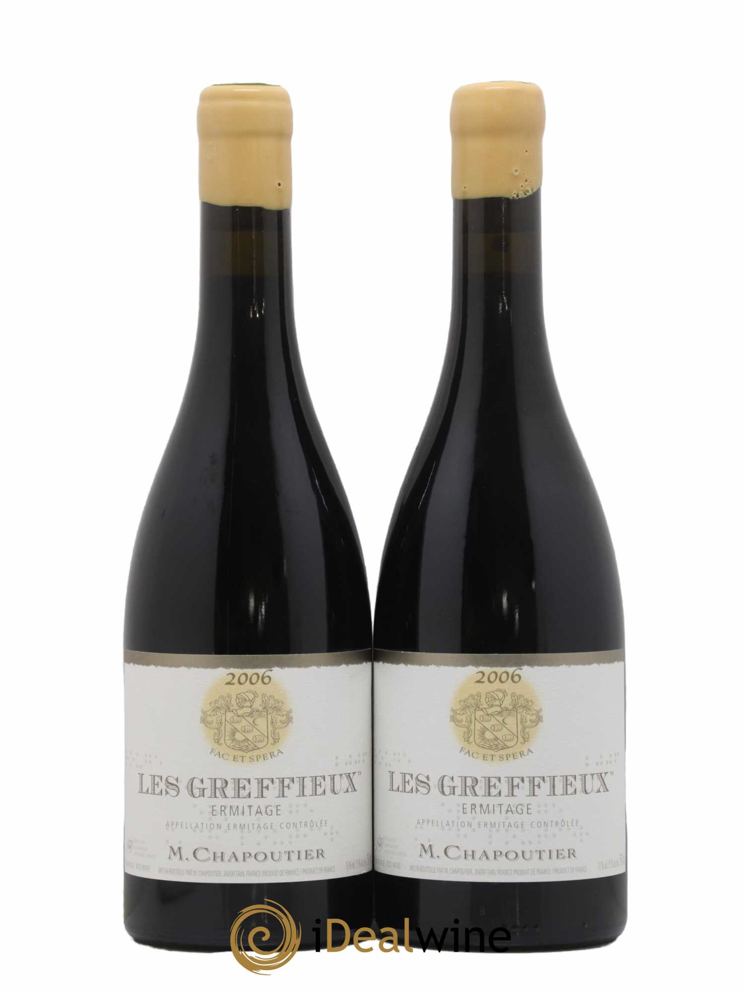 Hermitage Ermitage Les Greffieux Chapoutier  2006 - Lot de 2 Bouteilles
