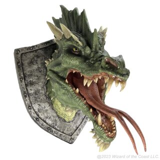 Dungeons & Dragons Replicas of the Realms: 3D Wand-Relief - Green Dragon Trophy Plaque
