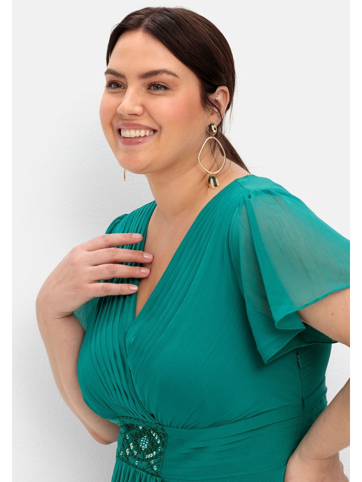 sheego Abendkleid in opalgrün günstig kaufen