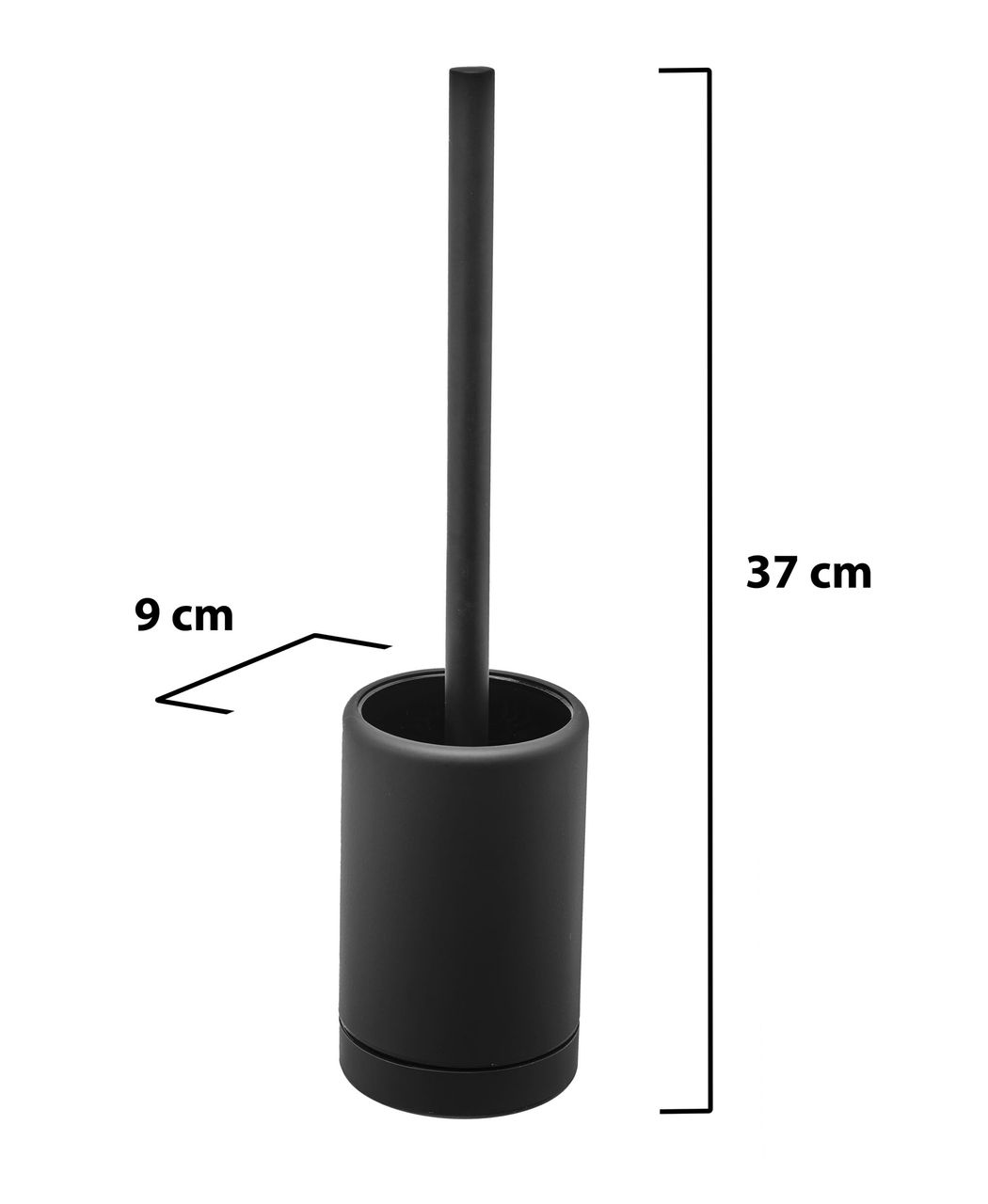Weles AMARE Luxus WC-Bürste belüftete Edelstahl - Schwarz, 37 x 9 x 9 cm