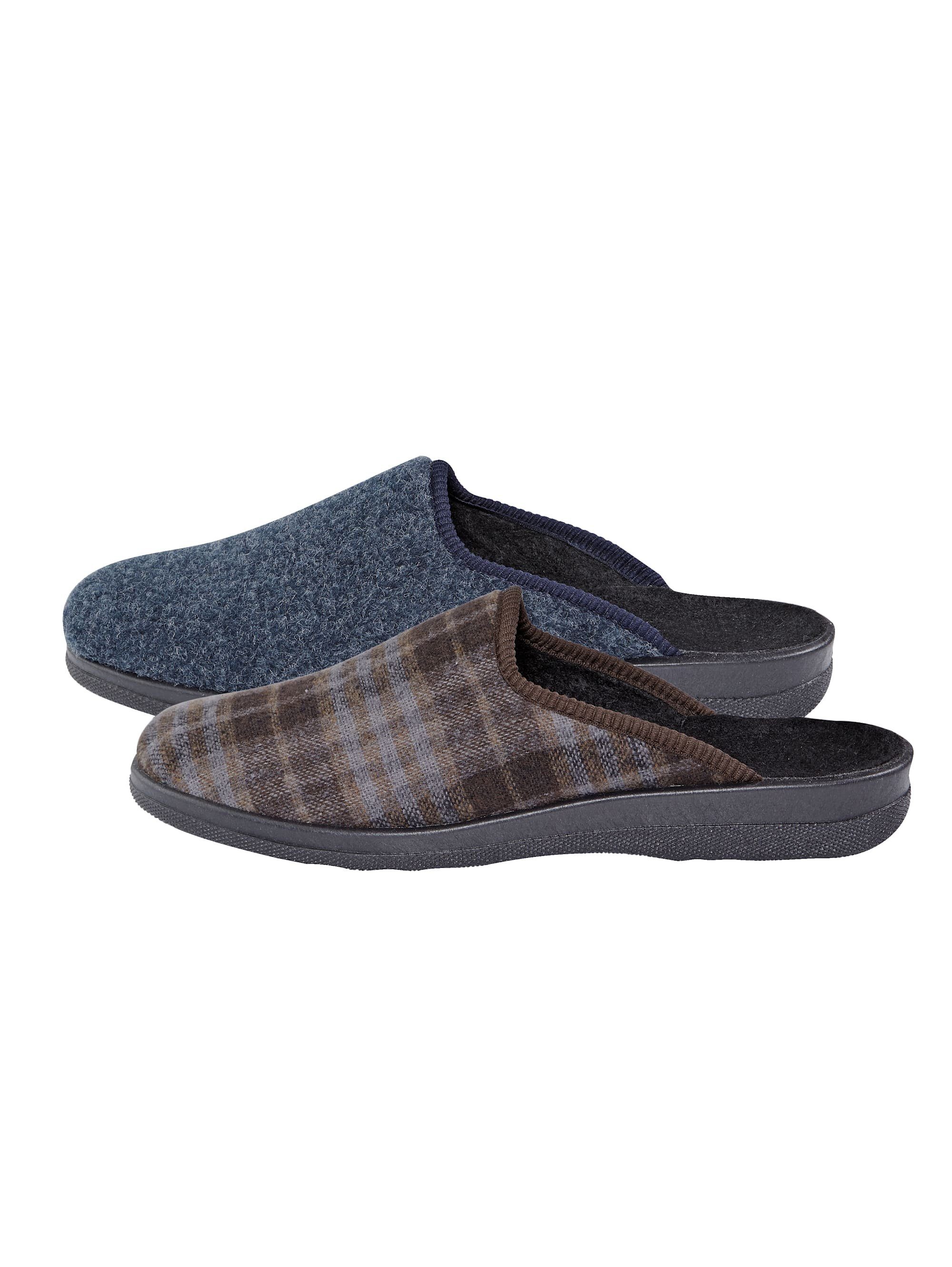 Roger Kent Herrenpantoffeln im 2er-Pack Pantoffel 2 Paar = 1 Preis