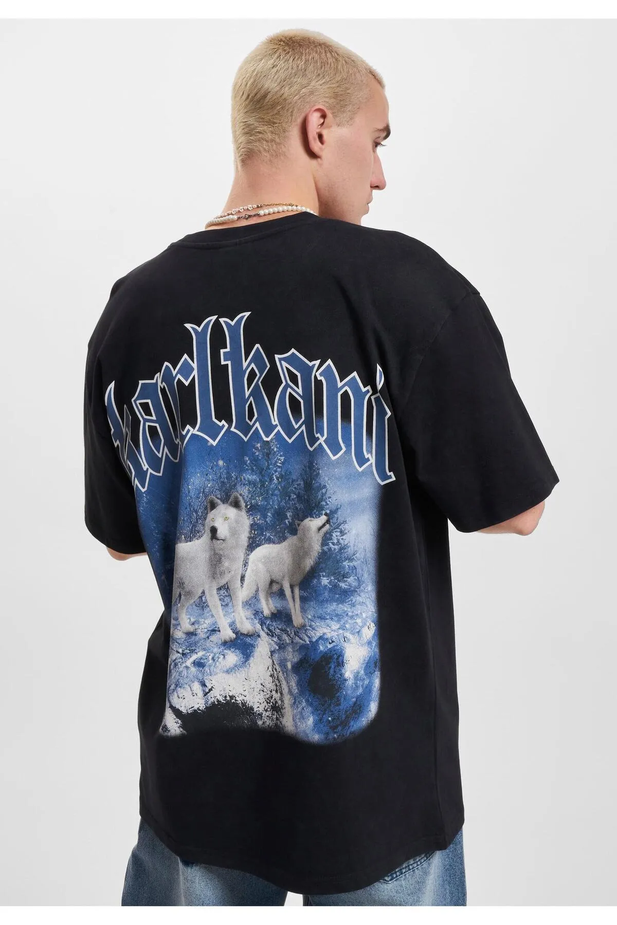 KARL KANI  Unisex KM234-053-1 Small Unterschrift gewaschen schwere Trikot Wolf Tee