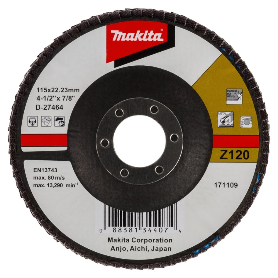 Accessori Makita D-27464 Disco lamellare per levigatrice 115 mm K120 (1 pezzo)