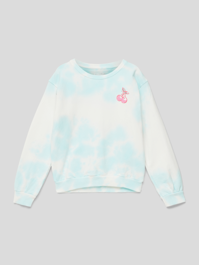 Sweatshirt mit Paillettenbesatz in blau