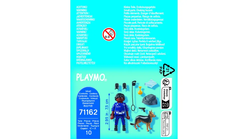 PLAYMOBIL 71162 - Special Plus - Polizist mit Spürhund