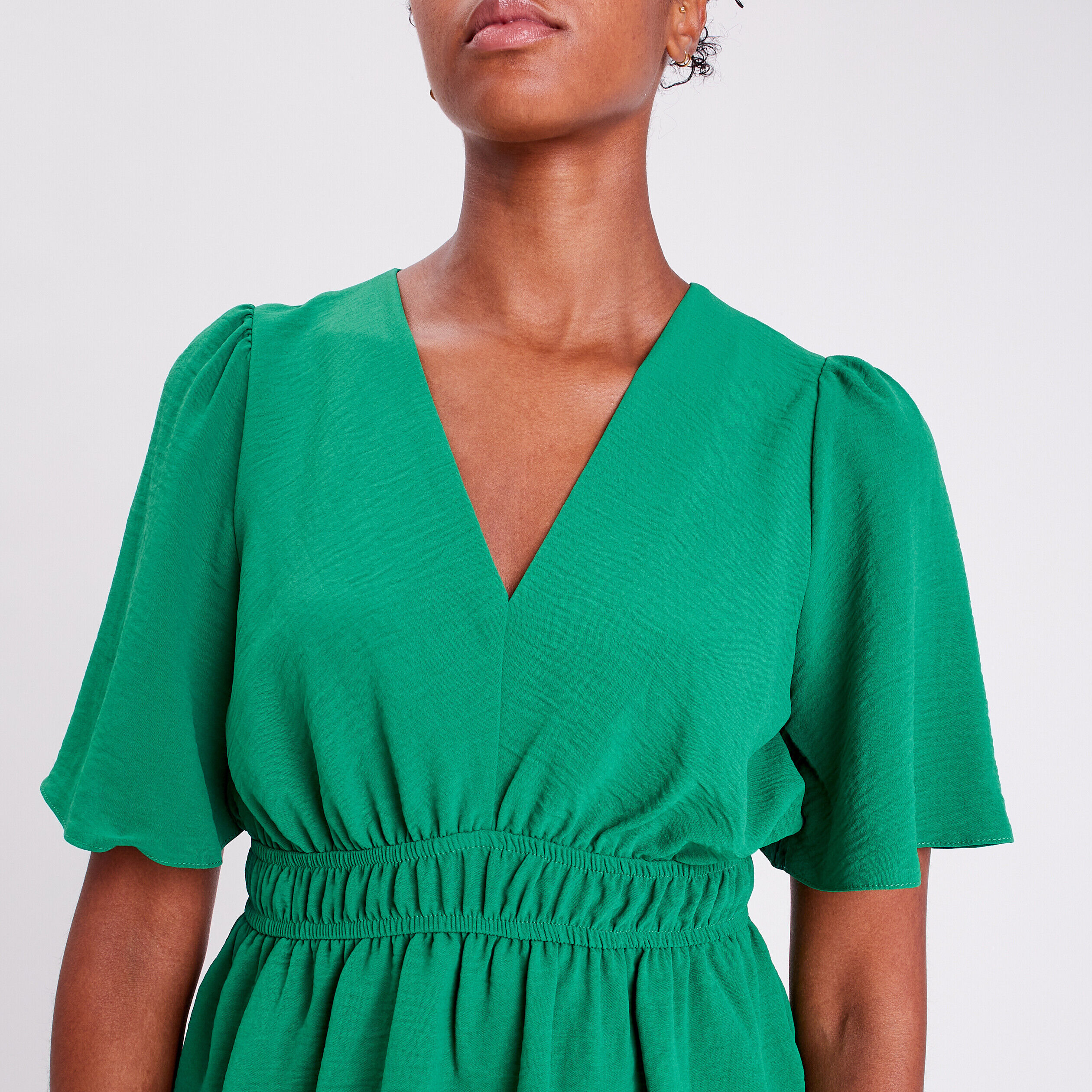 Blouse manches courtes vert femme | Cache Cache