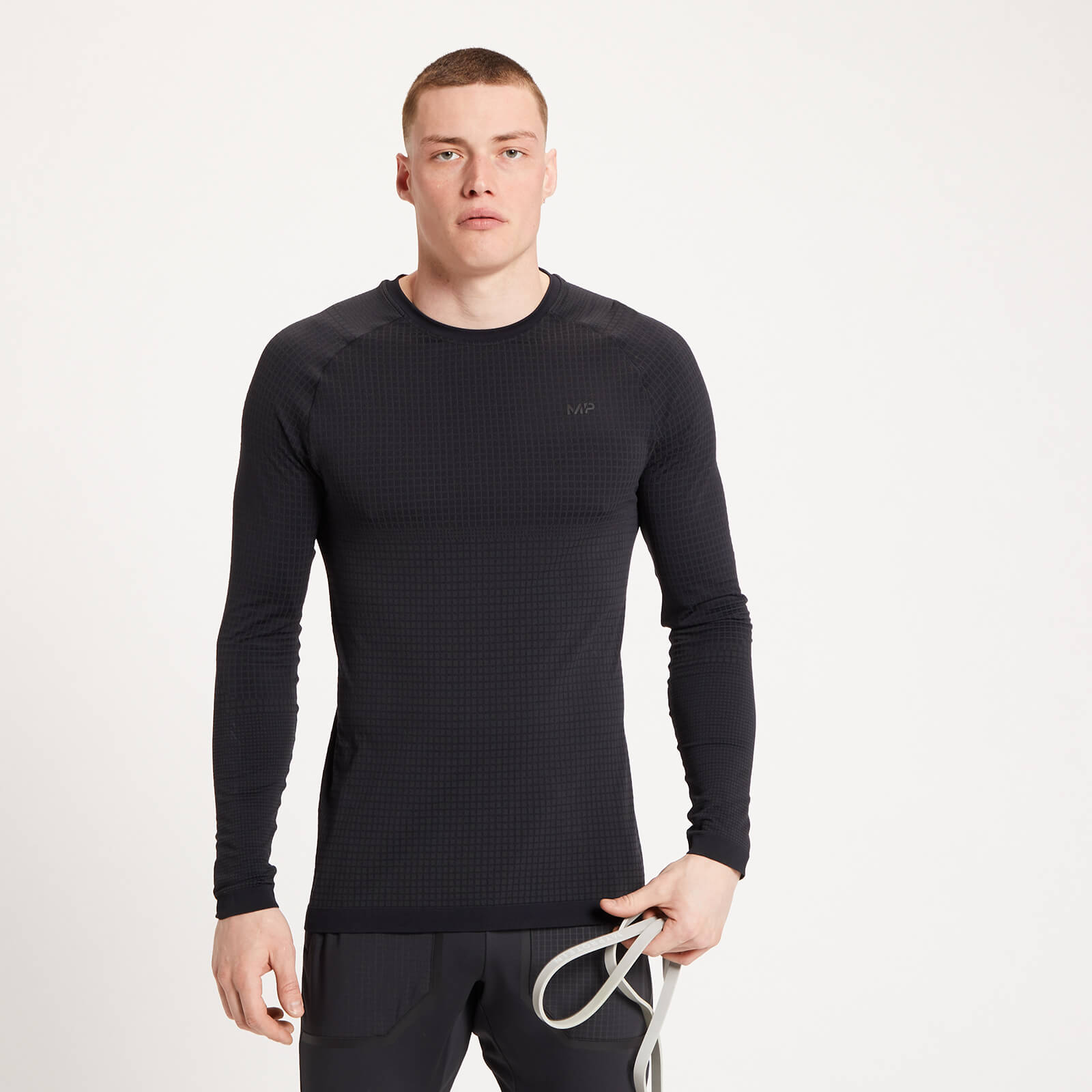 Haut sans coutures à manches longues MP Tempo Ultra pour hommes – Noir