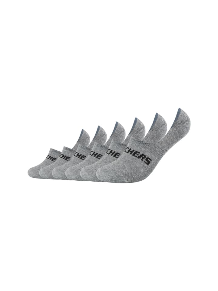 Skechers Füßlinge 6er Pack mesh ventilation in hellgrau melange günstig kaufen