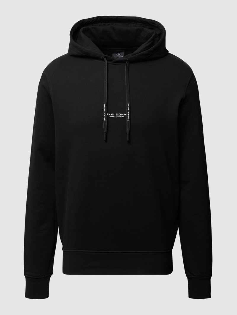 Hoodie aus Baumwolle in schwarz