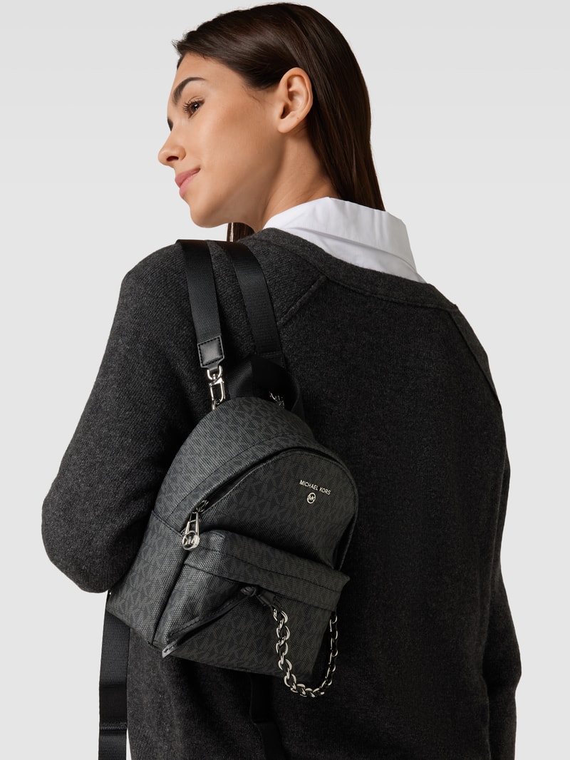 Rucksack mit Allover-Logo Modell 'SLATER' in schwarz