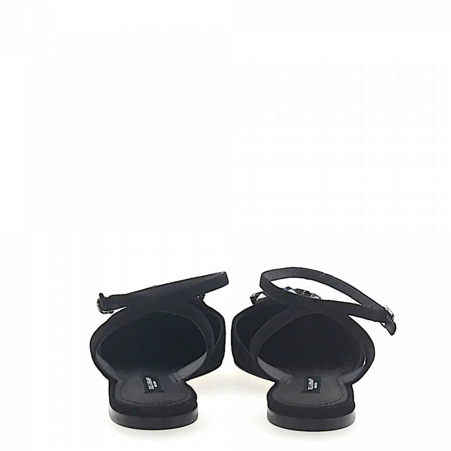 Dolce & Gabbana - Pantoletten Klassisch Schmuckstein schwarz - schwarz