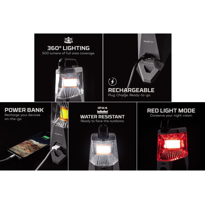 NEBO Galileo wiederaufladbare Laterne 500 Lumen LED LTN-1000