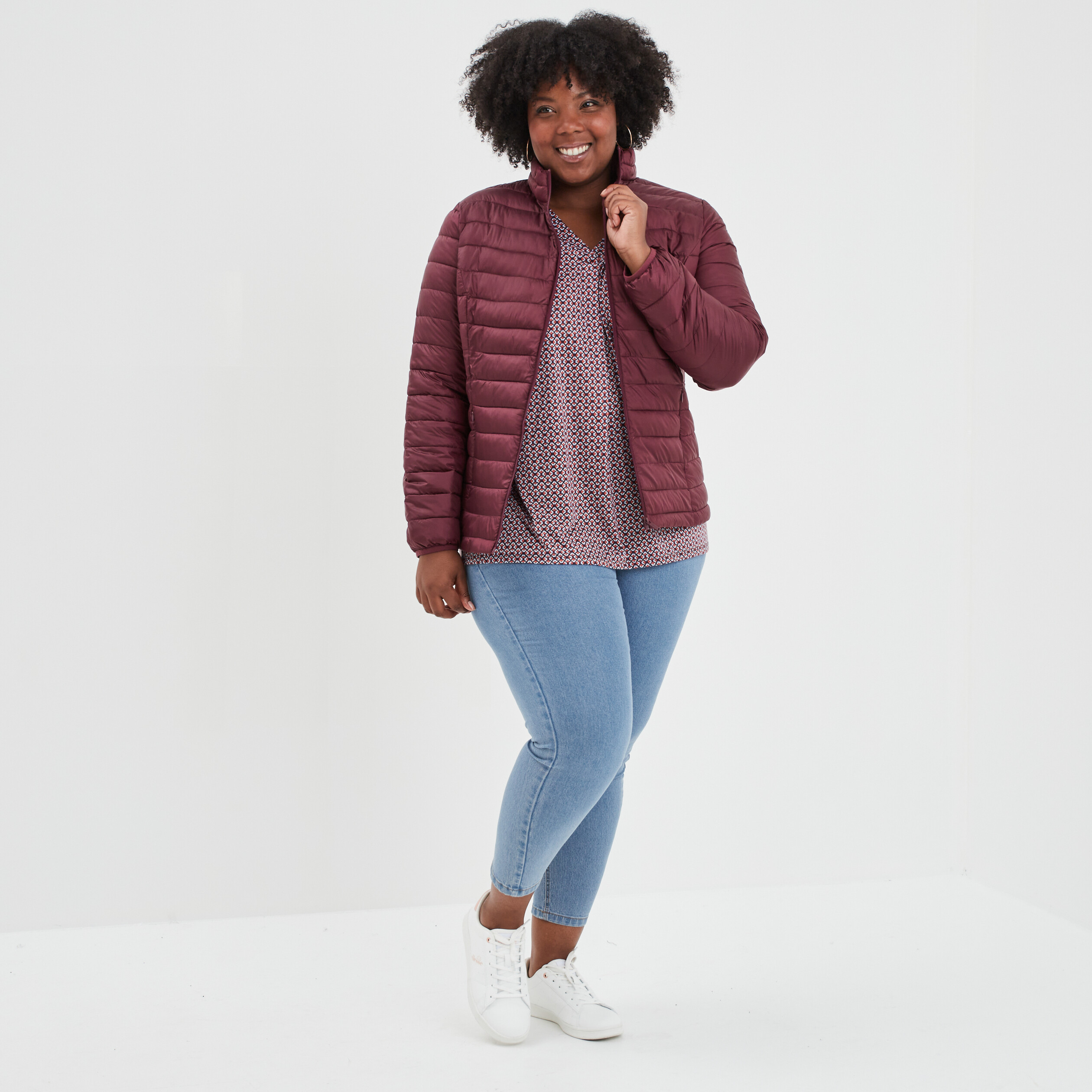 Blouse manches 3 4 épaules dentelles rouge femme grande taille | La Halle