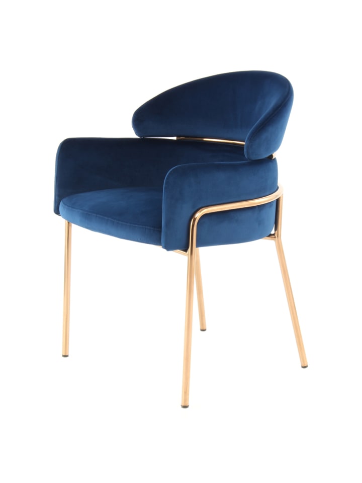 Kayoom Stuhl Sunniva in Blau / Roségold günstig kaufen onesize