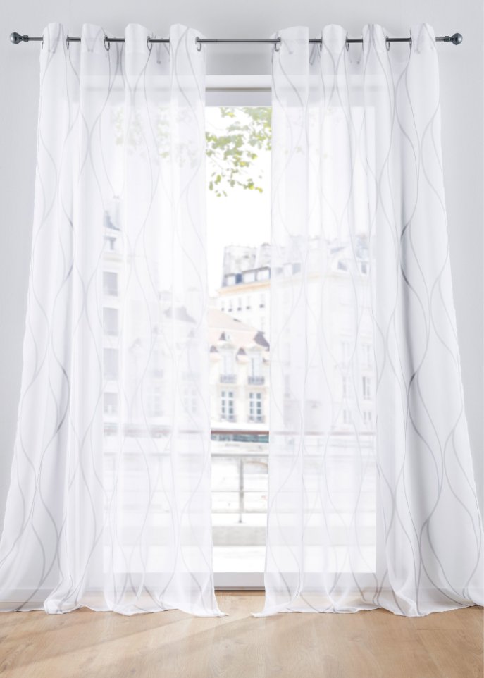 Gardine mit Wellen Druck (1er Pack)