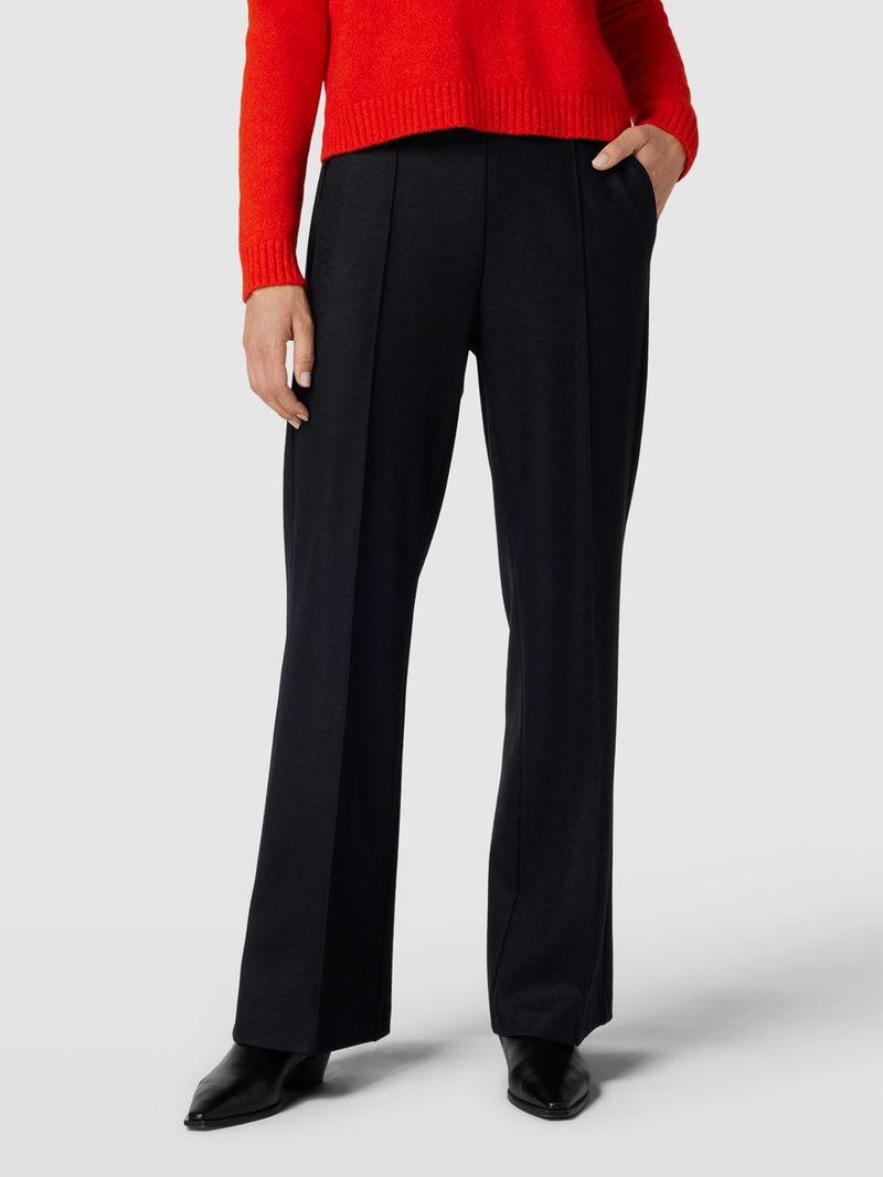 Stoffhose mit Logo-Bund in schwarz