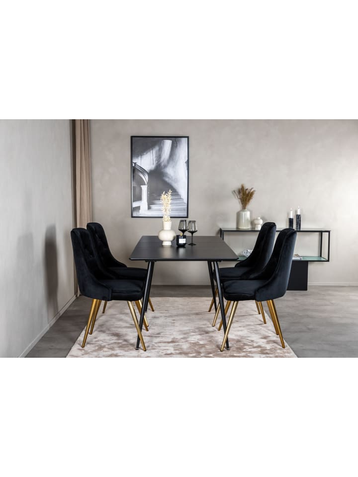 ebuy24 Essgruppe Silar 9 (5-teilig) Schwarz 90 x 120 cm günstig kaufen onesize