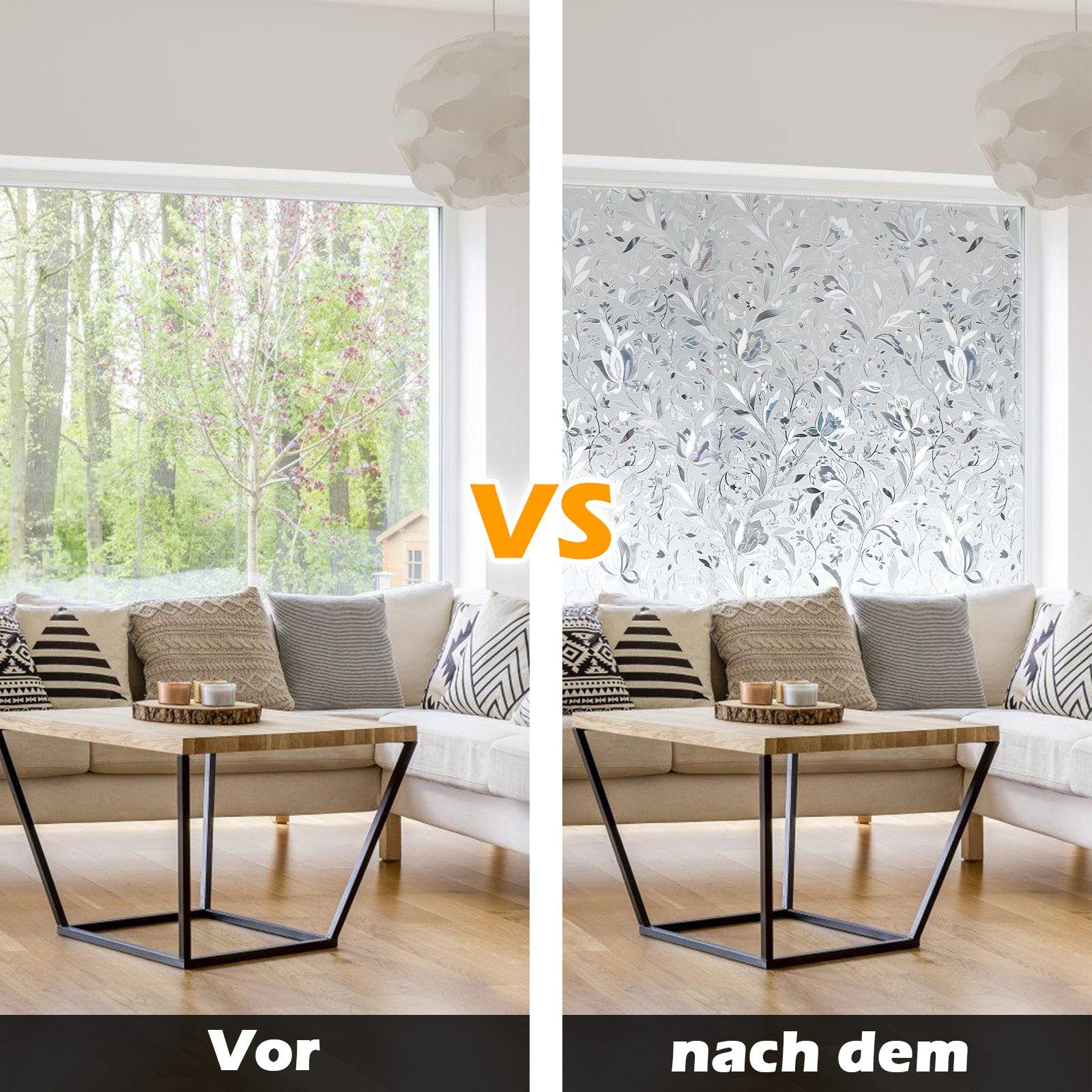 Fensterfolie Fensterfolie Milchglasfolie Sichtschutzfolie Fenster Selbstklebend, Gimisgu